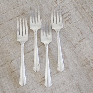 Antique Silver Plate Salad/Dessert Fork | 4 Pcs