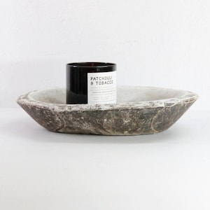 Carved Stone Tray | Antique Limestone Kharal Catchall