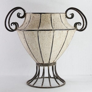 Vintage French Planter | Concrete & Iron Garden Urn