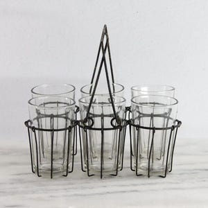 ヴィンテージ ミッドセンチュリー モダン ドリンクグラスキャリア Vintage Drinking Glass Caddy - Etsy