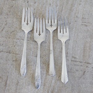 Antique Silver Plate Salad/Dessert Fork | 4 Pcs