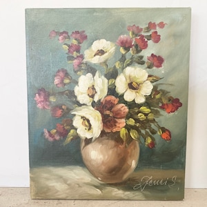 Vintage Floral Still Life Painting | Canvas