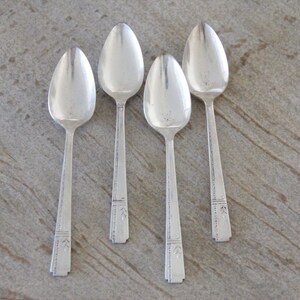 Antique Heirloom Silver Plate Teaspoons Set | 4 Matching Pcs.