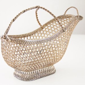 French Silver Plated Wire Mesh Wine Bottle Holder
