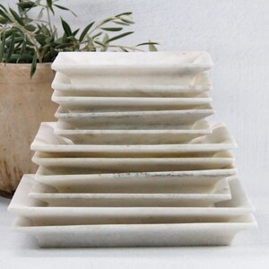 White Marble Tray | Hand Carved Assorted  Debra Hall Lifestyle