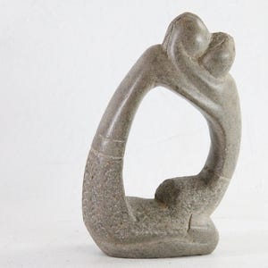 Hand Carved Soapstone Sculpture | Mother and Child Statuette