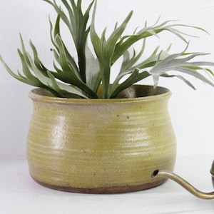 Vintage Pottery Planter | Large Green Studio Art Pot