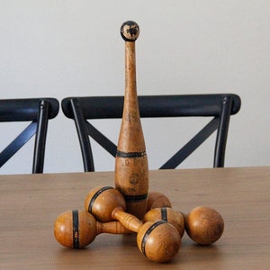 Antique Wooden Dumbbells | Exercise Weights Each