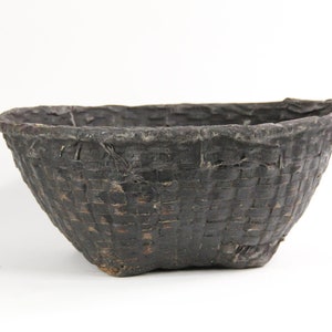 Primitive Cane Harvest Basket | Decorative Basket