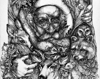 Ayudantes del bosque 8.5x11 Impresión firmada