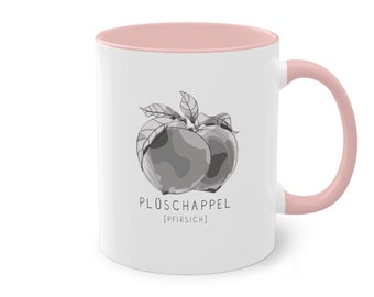 Plüschappel - Pfirsich - Tasse - Plattdeutsch - Mug