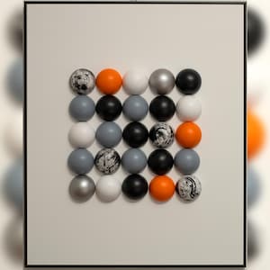 3D Geometric Wall Art | Modern Abstract Artwork with Hand-Painted Wooden Hemispheres | Custom Colors | Unique Minimalist Decor | 3D wall art