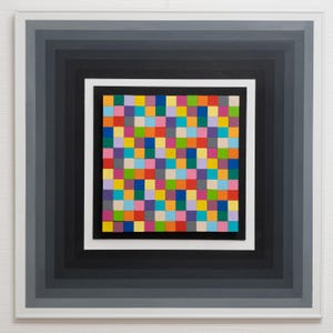 3D Wall Art Made of 169 Colorful Wooden Cubes. Modern Geometric Artwork. Handmade. Bold Interior Accent. Wall Sculpture.
