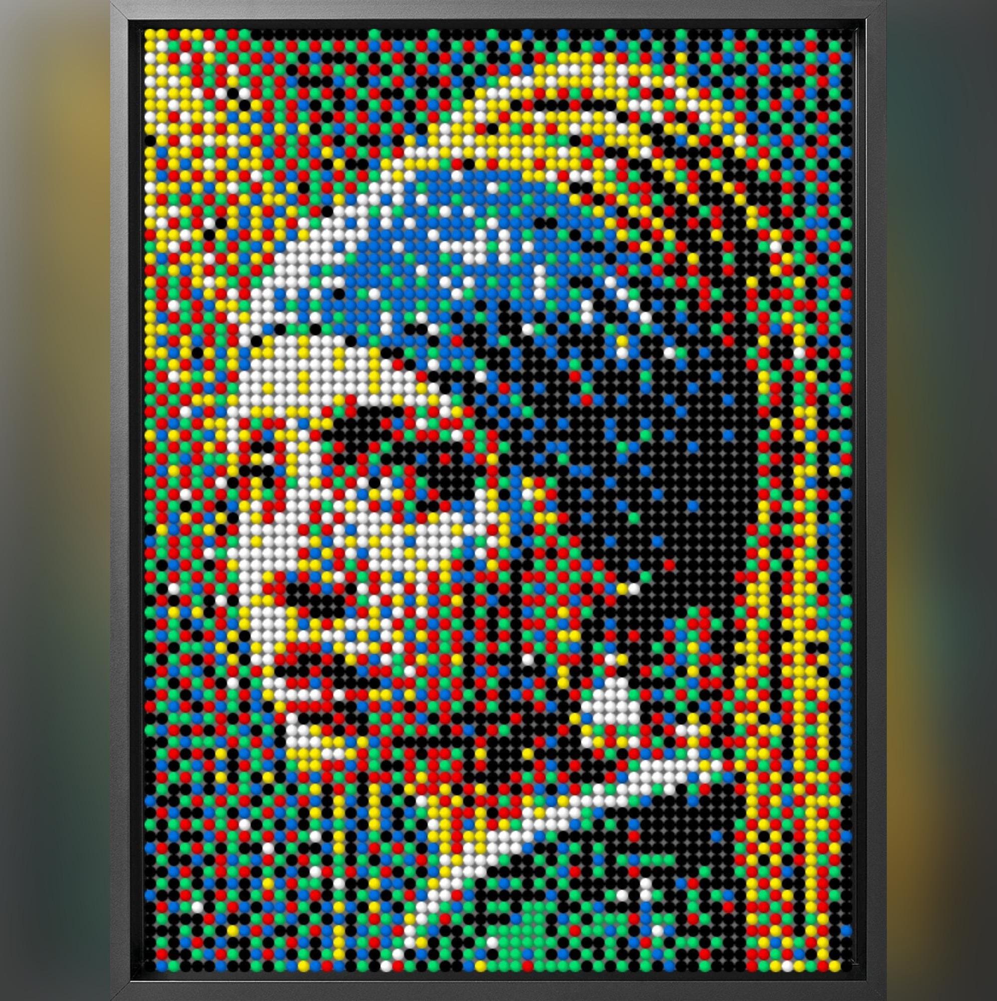 Wooden Pixel Art 23.6 X 31.5 Inches (60×80 Cm) | Vermeer Inspired