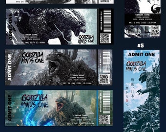 GODZILLA : MINUS ONE Movie Tickets Edition Limitée I personnalisable