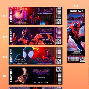SPIDERVERSE MOVIE TICKETS I customizable