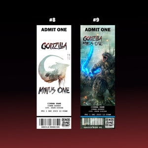 GODZILLA: MINUS ONE Movie Tickets Limited Edition I Customizable - Etsy