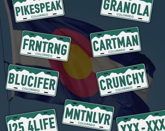 Custom Colorado Vanity Novelty License Plate
