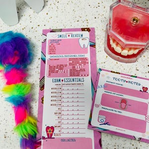 Dental Hygienist Notepad Bundle | Tooth Notes + Smile Review | RDH Stationery Set