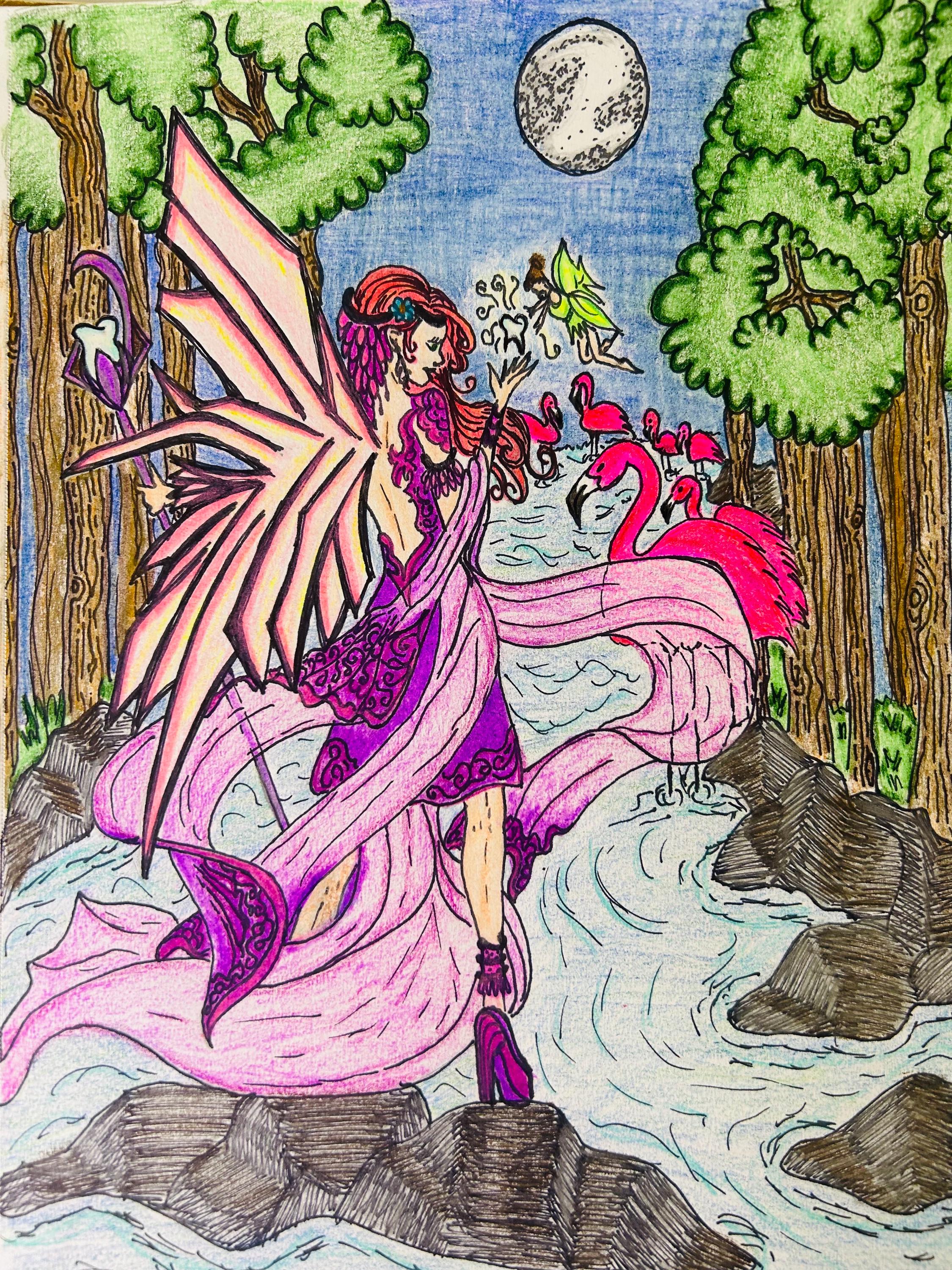 Tooth Queen Queen Tooth Fairy Art Print PRE-ORDER, Whimsical Colored Pencil ...