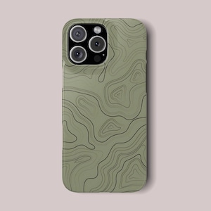 Topographic Map iPhone Case for 16 15 14 13 Pro, Pro Max, Plus, Mini | Hiking Camper  terrain Topo Phone Case | Outdoor Adventure Gift