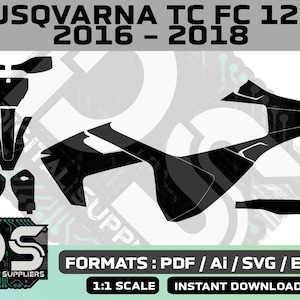 Husqvarna TC FC 125+ 2016 - 2018 vector templates for custom motocross sticker graphic kit / eps / ai / svg / pdf