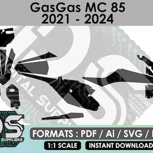 GasGas MC 85 2021 - 2024 vector templates for custom motocross sticker graphic kit / eps / ai / svg / pdf