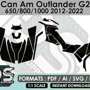Can Am Outlander G2 650 800 1000 2013 - 2022 vector templates for custom quad sticker graphic kit / eps / ai / svg / pdf