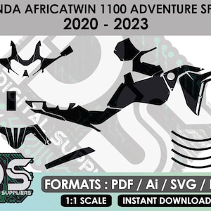 Honda AfricaTwin 1100 Adventure sport 2020 - 2023 vector templates for custom sticker graphic kit / eps / ai / svg / pdf / wrap design 1:1