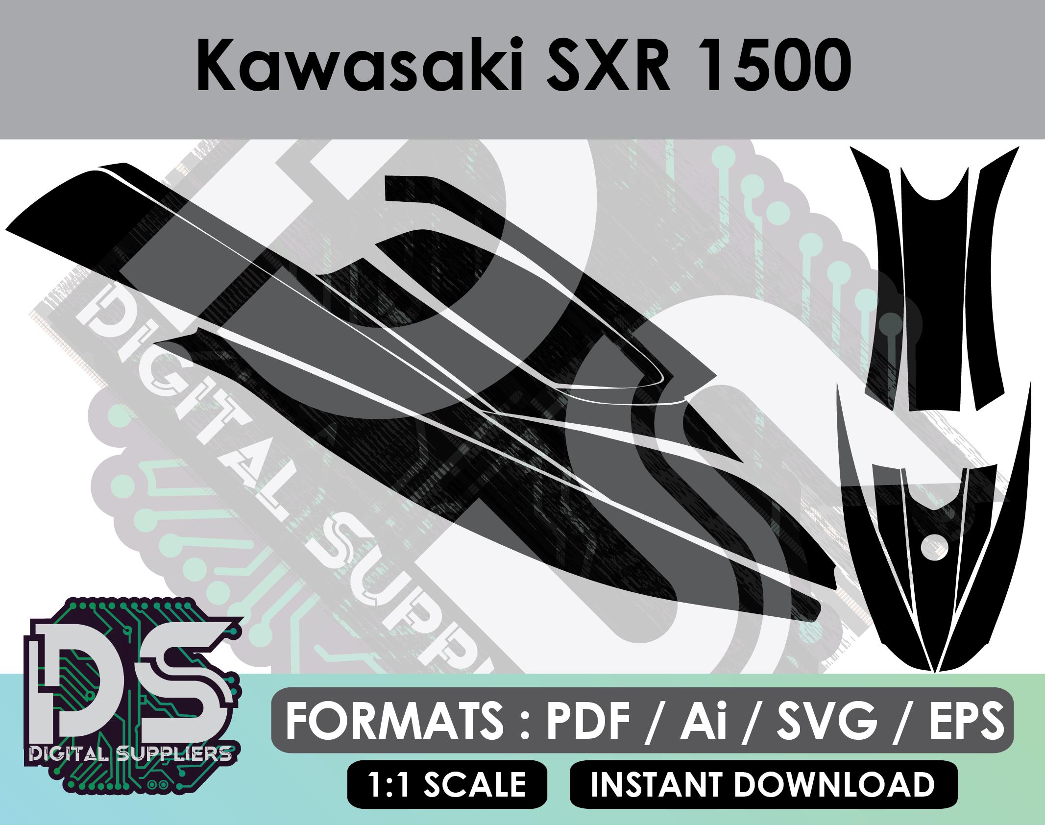 Jet Ski Graphics Decals – Kawasaki 440 550 SX 1982-1995 American Flag Stars Stripes