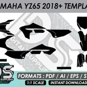 Yahama YZ 65 2018 + Vektor-Vorlagen für Custom Motocross Aufkleber / eps / ai / svg / pdf