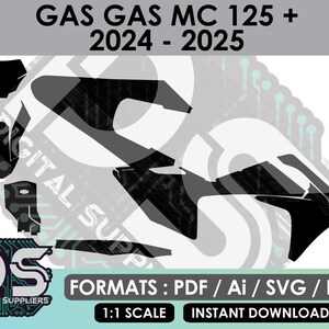 GasGas MC 125 250 350 450 2024 - 2025 modelli vettoriali per kit grafici adesivi motocross personalizzati / eps / ai / svg / pdf