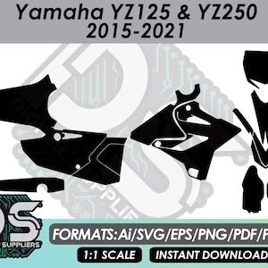 Yamaha YZ 125 250 2015 - 2021 vector templates for custom motocross sticker graphic kit / eps / ai / svg / pdf
