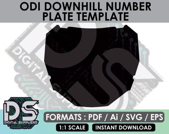 Plantillas vectoriales de matrícula delantera de descenso ODI para kit gráfico de pegatinas de matrícula personalizadas / eps / ai / stv / pdf
