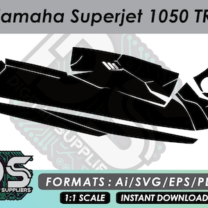 Yamaha Superjet 1050 TR1 SJ 2021 + vectorsjablonen voor aangepaste grafische kit jetskisticker / eps / ai / svg / pdf