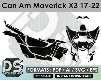 Plantillas vectoriales Can-Am Maverick X3 para kit gráfico de pegatinas personalizadas para quad / eps / ai / svg / pdf