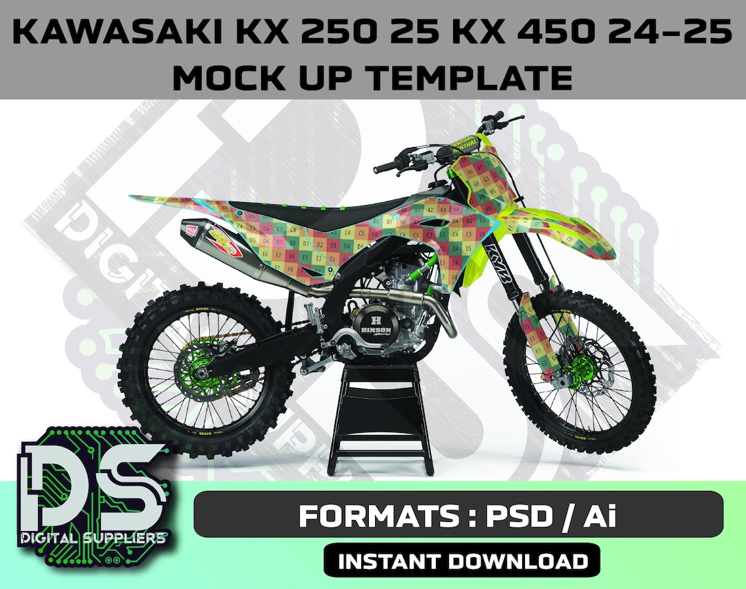 Kawasaki KX 250 25 KX 450 24-25 Mock up Templates for Custom