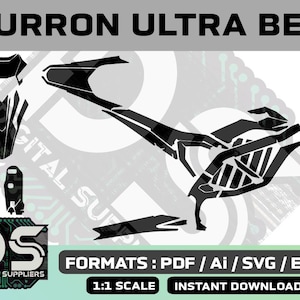 Surron Ultra Bee ベクター テンプレート、カスタム ステッカー グラフィック キット / eps / ai / svg / pdf / ラップ デザイン 1:1