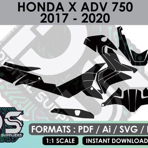 HONDA X ADV 750 2017 - 2020 vector templates for custom motorcycle sticker graphic kit / eps / ai / svg / pdf