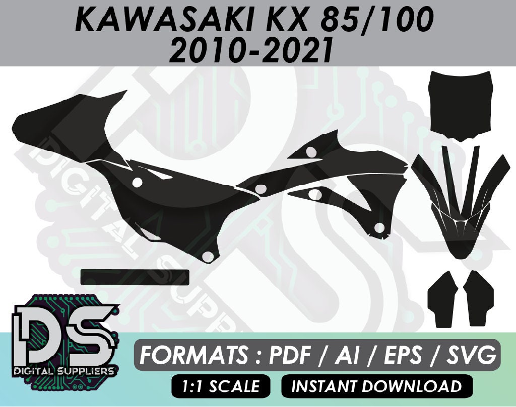 Kawasaki Kx 85 / 100 2014-2021 Vector Templates for Custom