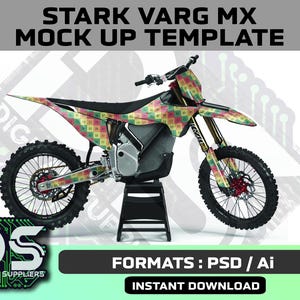 Stark Varg mx Mock Up Vorlagen für benutzerdefiniertes Motocross Aufkleber Grafikkit / PSD / ai /