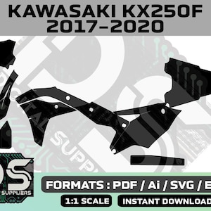 カワサキ KXF 250 2017 2018 2019 2020 カスタム モトクロス ステッカー グラフィック キット用ベクター テンプレート / eps / ai / svg / pdf