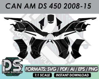 Plantillas vectoriales para kit gráfico de calcomanías cuádruples personalizadas Can Am DS 450 2008-2015 / eps / ai / svg / pdf / png