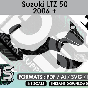 Suzuki LTZ 50 2006+ kit vector templates for custom quad sticker graphic kit / eps / ai / svg / pdf / png