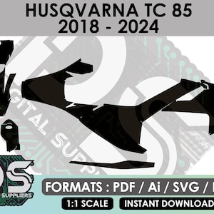 Husqvarna TC 85 2018 - 2024 vector templates for custom motocross sticker graphic kit / eps / ai / svg / pdf