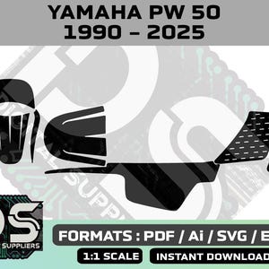 Yahama PW 50 1990 - 2025 + Vektor Vorlagen für personalisiertes Motocross Aufkleber Grafik Kit / eps / ai / svg / pdf