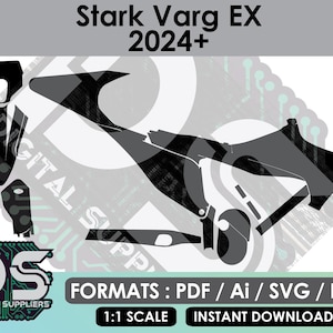 STARK VARG EX 2024 2025 + Vektor Vorlagen für benutzerdefinierte Enduro Aufkleber Grafik Kit / eps / ai / svg / pdf