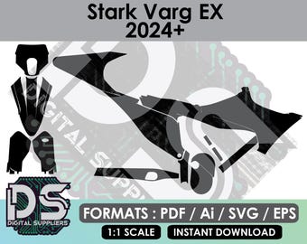 STARK VARG EX 2024 2025 + plantillas vectoriales para kit gráfico de pegatinas de enduro personalizadas / eps / ai / svg / pdf
