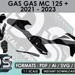 GasGas MC 125 250 350 450 2021 - 2023 vector templates for custom motocross sticker graphic kit / eps / ai / svg / pdf