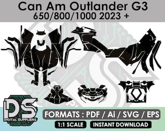 Can Am Outlander G3 650 800 1000 2023 + plantillas vectoriales para kit gráfico de calcomanías cuádruples personalizadas / eps / ai / svg / pdf